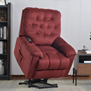Power lift chair soft fabric upholstery recliner living room sofa chair with remote control additional photo 2 of 19