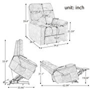 Power lift chair soft fabric upholstery recliner living room sofa chair with remote control additional photo 3 of 19