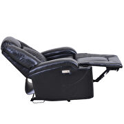 Black pu power motion recliner with usb charge port and cup holder by La Spezia additional picture 15