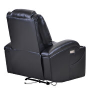 Black pu power motion recliner with usb charge port and cup holder by La Spezia additional picture 4