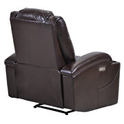 Brown pu power motion recliner with usb charge port and cup holder by La Spezia additional picture 7