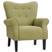 Avocado linen modern wing back accent chair additional photo 5 of 10