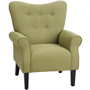 Avocado linen modern wing back accent chair by La Spezia additional picture 7