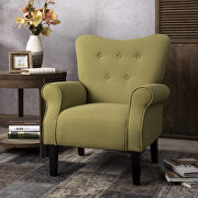 Avocado linen modern wing back accent chair by La Spezia additional picture 10