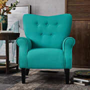 Mallard teal linen modern wing back accent chair by La Spezia additional picture 3