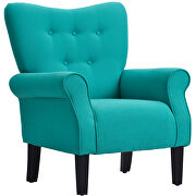 Mallard teal linen modern wing back accent chair by La Spezia additional picture 4