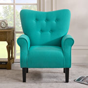 Mallard teal linen modern wing back accent chair by La Spezia additional picture 5