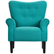 Mallard teal linen modern wing back accent chair by La Spezia additional picture 7