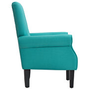 Mallard teal linen modern wing back accent chair by La Spezia additional picture 8