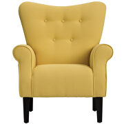 Yellow linen modern wing back accent chair by La Spezia additional picture 2