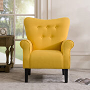 Yellow linen modern wing back accent chair by La Spezia additional picture 5