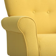 Yellow linen modern wing back accent chair by La Spezia additional picture 6