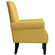 Yellow linen modern wing back accent chair by La Spezia additional picture 7