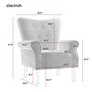 Brick linen modern wing back accent chair by La Spezia additional picture 8
