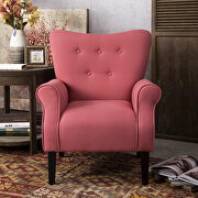 Brick linen modern wing back accent chair by La Spezia additional picture 9