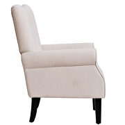 Cream linen modern wing back accent chair additional photo 5 of 10