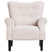 Cream linen modern wing back accent chair by La Spezia additional picture 8