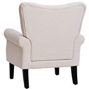 Cream linen modern wing back accent chair by La Spezia additional picture 9
