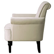 Off white velvet elegant button tufted club chair accent armchairs roll arm additional photo 4 of 10