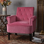 Rosewood velvet elegant button tufted club chair accent armchairs roll arm additional photo 2 of 10