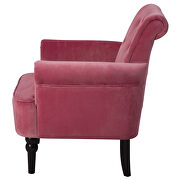 Rosewood velvet elegant button tufted club chair accent armchairs roll arm additional photo 3 of 10