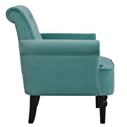 Teal velvet elegant button tufted club chair accent armchairs roll arm additional photo 5 of 9