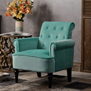 Teal velvet elegant button tufted club chair accent armchairs roll arm by La Spezia additional picture 6