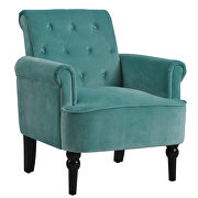 Teal velvet elegant button tufted club chair accent armchairs roll arm by La Spezia additional picture 7