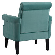 Teal velvet elegant button tufted club chair accent armchairs roll arm by La Spezia additional picture 8