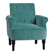 Teal velvet elegant button tufted club chair accent armchairs roll arm by La Spezia additional picture 9