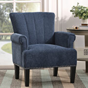 Accent rivet tufted polyester armchair, navy blue by La Spezia additional picture 11