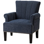 Accent rivet tufted polyester armchair, navy blue additional photo 3 of 10