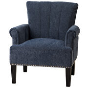 Accent rivet tufted polyester armchair, navy blue additional photo 5 of 10