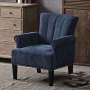 Accent rivet tufted polyester armchair, navy blue by La Spezia additional picture 7