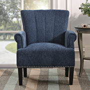 Accent rivet tufted polyester armchair, navy blue by La Spezia additional picture 10