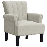 Accent rivet tufted polyester armchair, cream by La Spezia additional picture 6