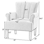 Accent rivet tufted polyester armchair, cream by La Spezia additional picture 7