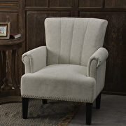 Accent rivet tufted polyester armchair, cream by La Spezia additional picture 9