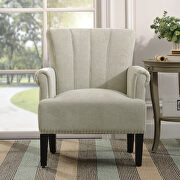 Accent rivet tufted polyester armchair, cream by La Spezia additional picture 10