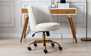 Ivory velvet home office swivel desk chair by La Spezia additional picture 2