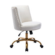 Ivory velvet home office swivel desk chair by La Spezia additional picture 13