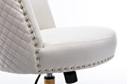 Ivory velvet home office swivel desk chair by La Spezia additional picture 14