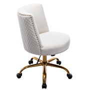 Ivory velvet home office swivel desk chair by La Spezia additional picture 4