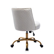Ivory velvet home office swivel desk chair by La Spezia additional picture 10