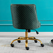 Green velvet home office swivel desk chair by La Spezia additional picture 6