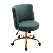 Green velvet home office swivel desk chair by La Spezia additional picture 8
