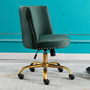 Green velvet home office swivel desk chair by La Spezia additional picture 9