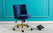 Navy velvet home office swivel desk chair by La Spezia additional picture 2