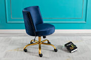 Navy velvet home office swivel desk chair by La Spezia additional picture 17