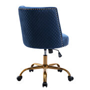 Navy velvet home office swivel desk chair by La Spezia additional picture 5